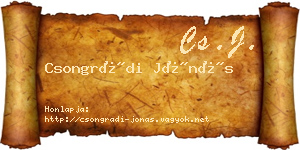 Csongrádi Jónás névjegykártya